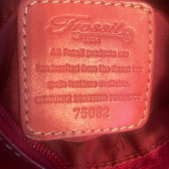 Fossil Red Leather Purse Bag #75082 - Picture 10 of 12